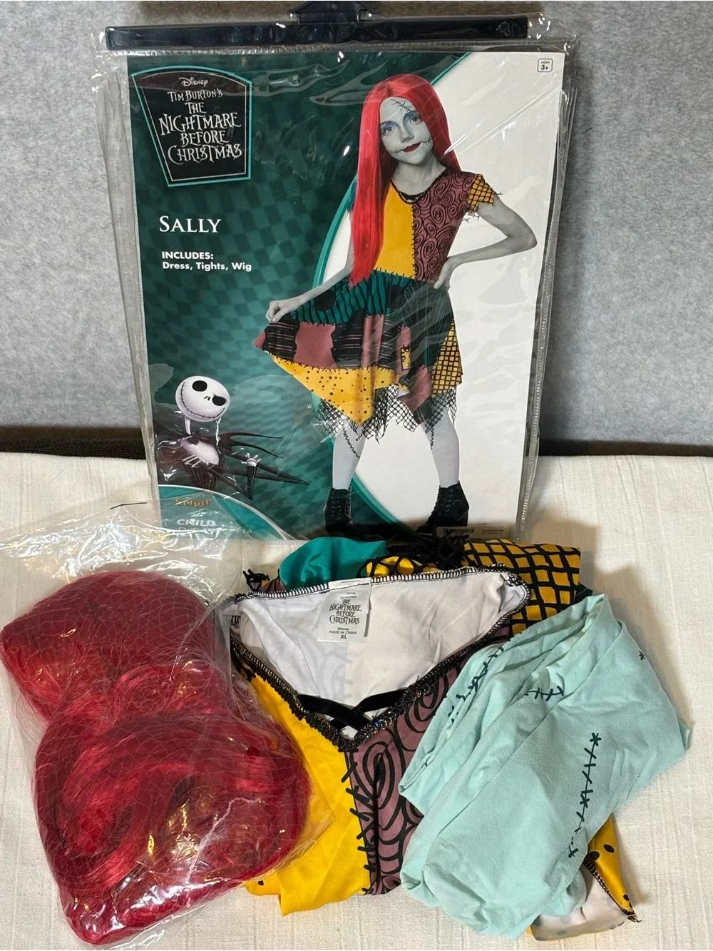 Spirit Halloween Nightmare Before Christmas Sally Child Costume Size XL 14-16